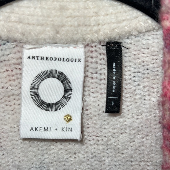 Anthropologie Natalia Floral Intarsia Cardigan Sweater Sz S Akemi Kin open front - Picture 4 of 10